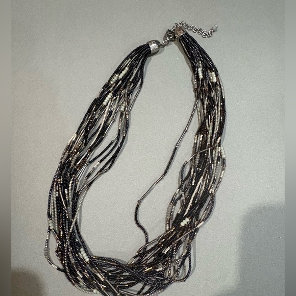 J. Jill Jewelry - J. Jill Black and Silver Multi-Strand Necklace